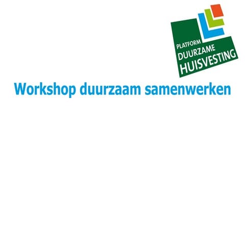 Workshop duurzaam samenwerken