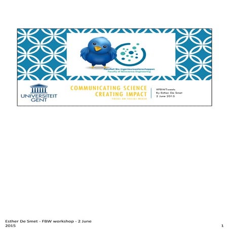 Communicating science, creating impact