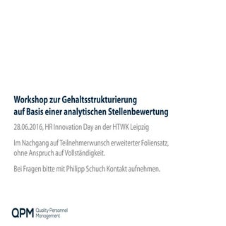 Workshop Gehaltsstrukturierung