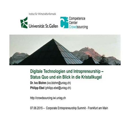 Digitale Technologien und Intrapreneurship - Status Quo und ein Blick in die ...