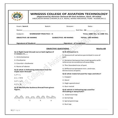 Workshop ii question paper may 2018