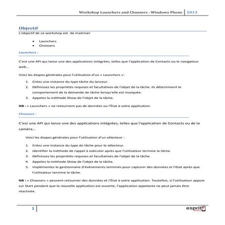Windows Phone Workshop launchers and choosers