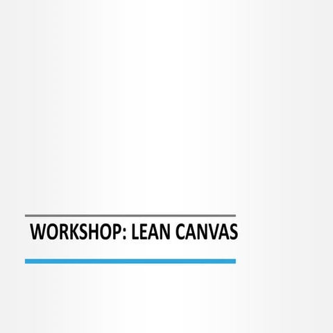 Workshop lean startup