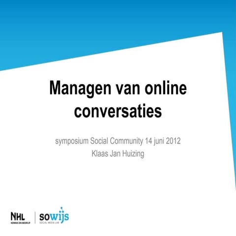 Workshop Managen van online conversaties