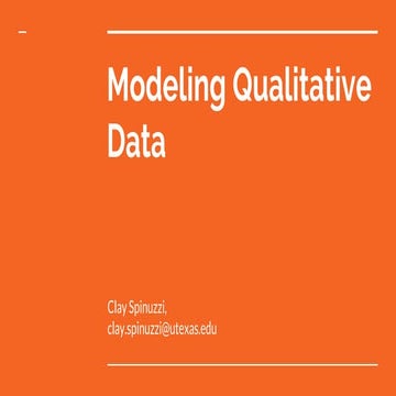 Workshop: modeling qualitative data