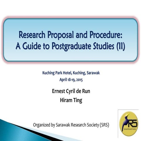 Workshop Slides on Research Proposal and Procedure 190415