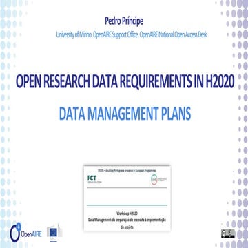 Open Research Data requirements in H2020 & Data Management Plans