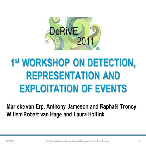 DeRiVE 2011 workshop opening