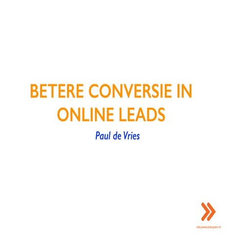 Workshop: Betere conversie met online leads