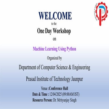 Machine Learning Using Python Programming | PPTX