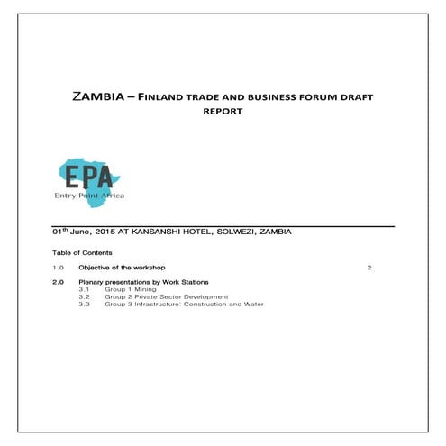 Workshop report on stakeholder meeting in solwezi 