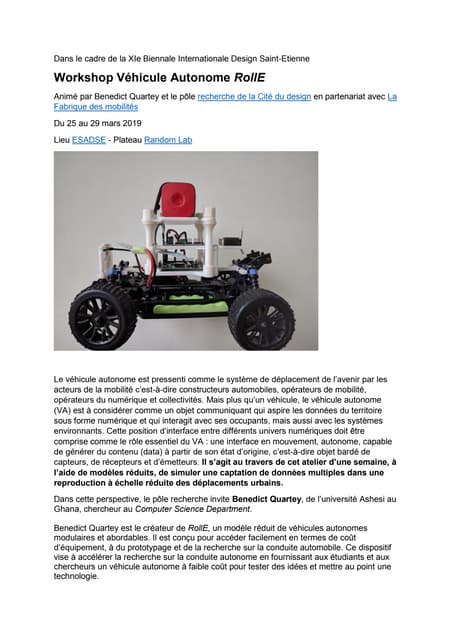 Workshop rolle - autonomous vehicle