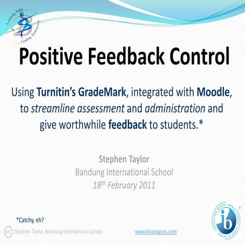 Moodle/Turnitin GradeMark for Feedback to Students