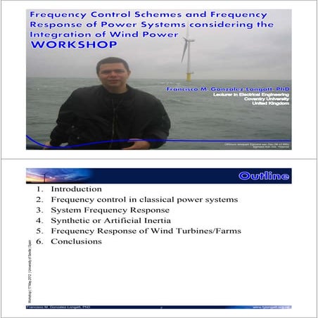 WORKSHOP: Frequency Control Schemes and Frequency Response of Power Systems considering the Integration of Wind Power