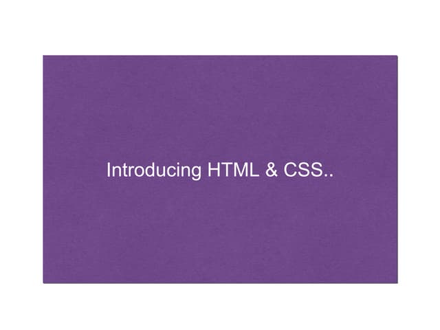 What's a web page made of?