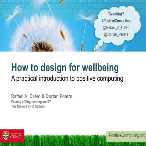 Designing Technology to Foster Wellbeing - CHI2016 Course