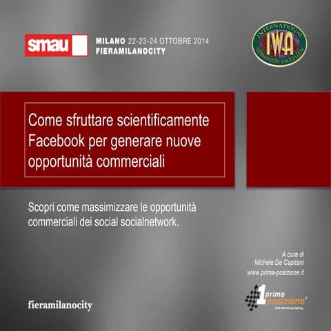 Come sfruttare scientificamente Facebook per trovare nuovi clienti? Workshop ...