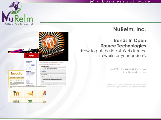 Workshop Trends In Open Source Tech 1 20 10