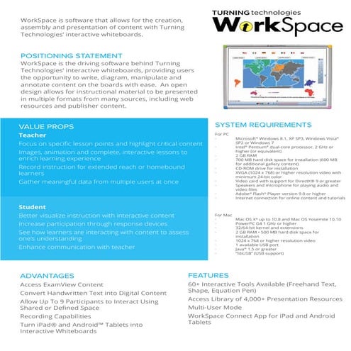 Work space sales flyer