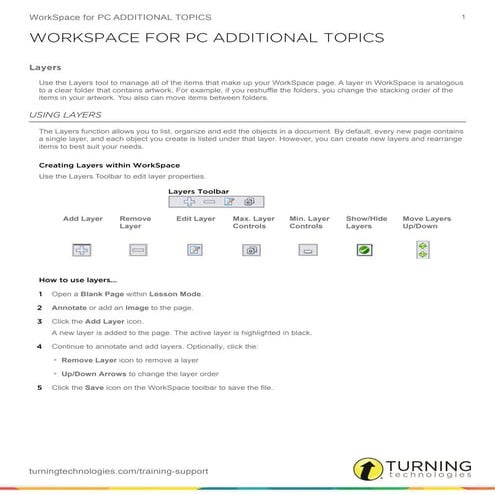 Work space additiona ltopics