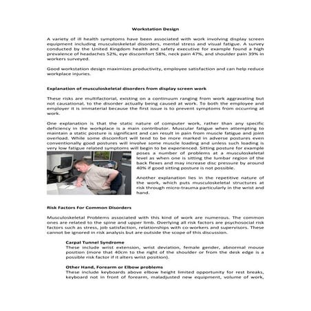 Computer Workstation design