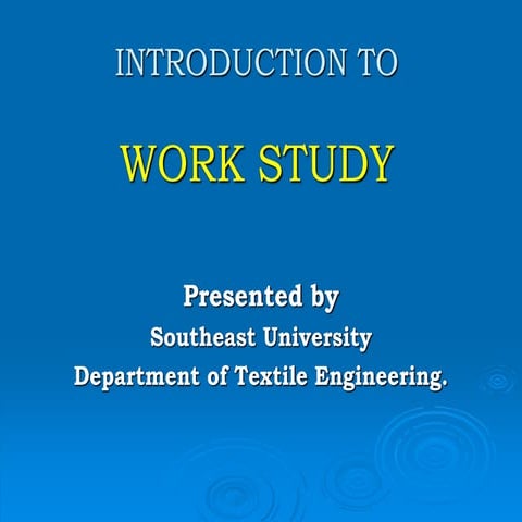 Work study presentation