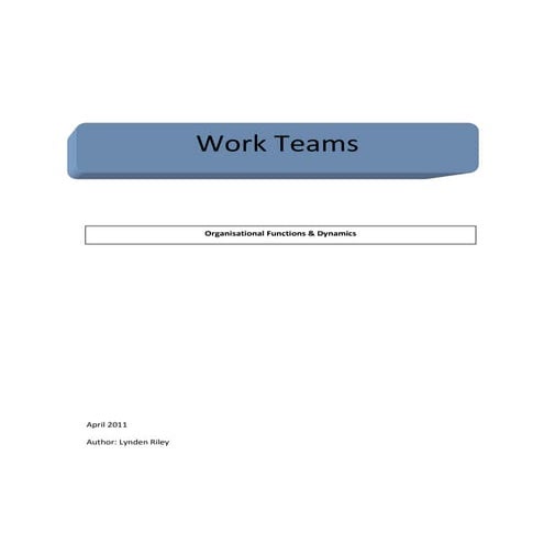 Work teams report