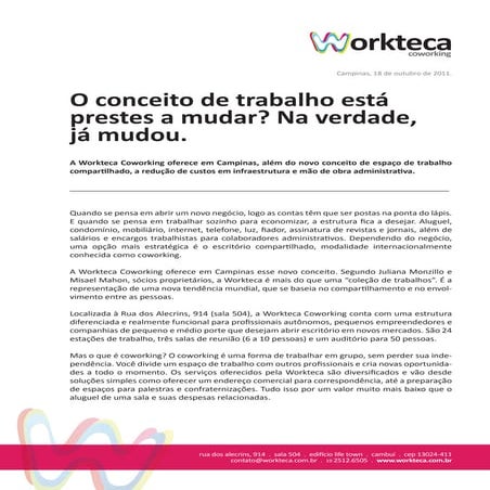 Press Release - Workteca