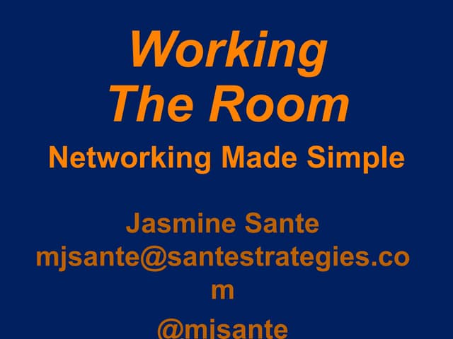 Work The Room: Networking Made Simple