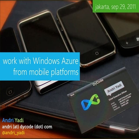 Work with Windows Azure from Mobile Apps