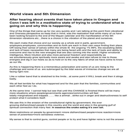 World views and 5th Dimension