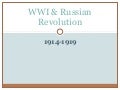 World War I and the Russian Revolution