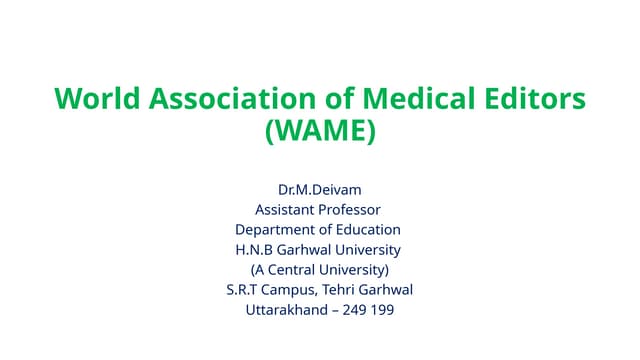 World Association of Medical Editors WAME.pptx