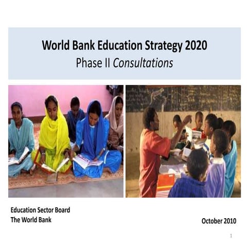 World Bank Education Strategy 2020: Phase 2 of External Consultations