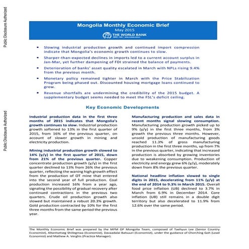 Worldbank report may 2015