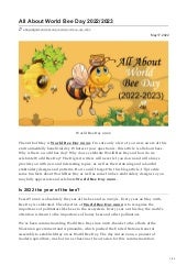 World Bee Day 2022