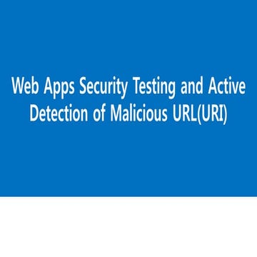 World best web apps  security and  Active detection of malicious link