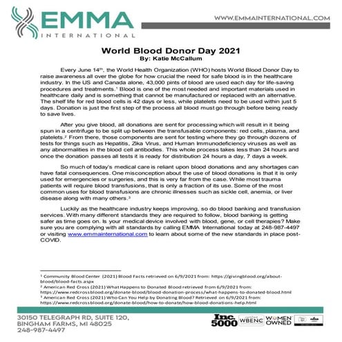 World Blood Donor Day 2021