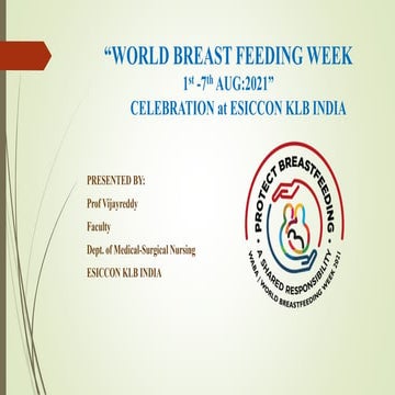 World Breast Feeding week Aug 2021 celebration