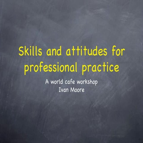 World cafe workshop dr ivan moore