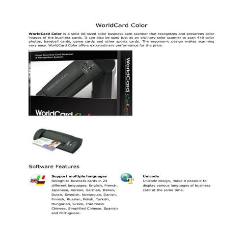Plustek MobileOffice S800 Business Card Scanner | PDF