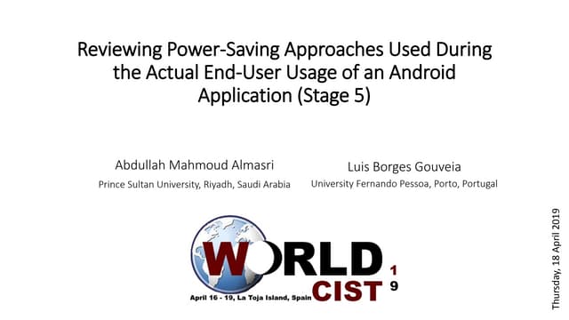 Reviewing Power-Saving Approaches Used During the Actual End-User Usage of an...