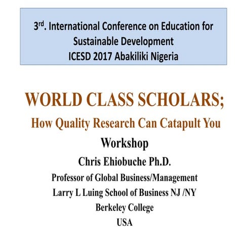 World class  scholarship ppt Conference