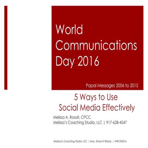 World Communications Day 2016
