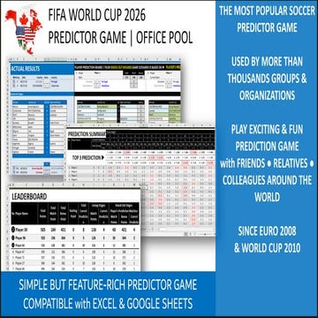 World Cup 2026 Prediction Game | Office Pool Spreadsheet | PDF