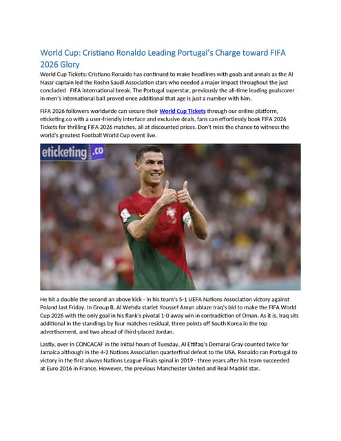 Charge Toward World Cup Glory The Bridge Between Global Sport and Local Opportunity