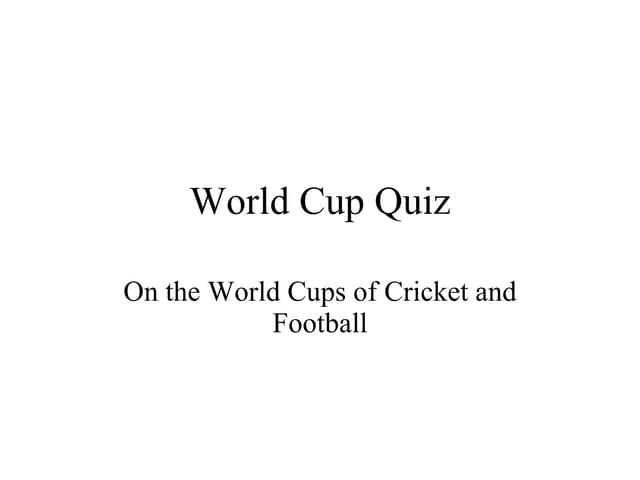 World cup quiz
