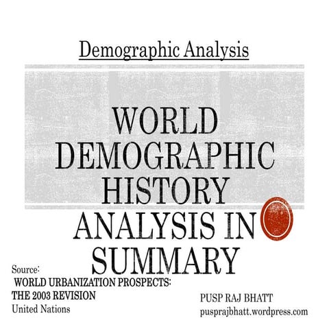 World demographic history by Pusp Raj Bhatt
