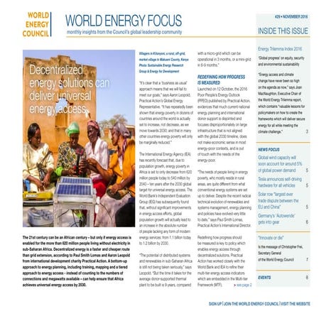 World Energy Focus - Novembre 2016