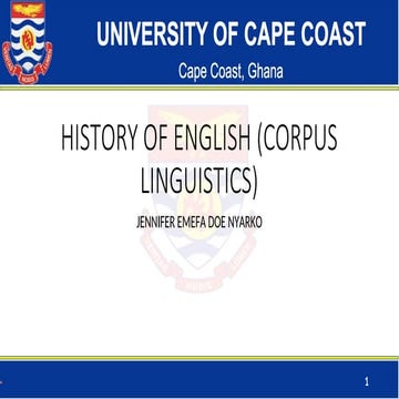 HISTORY OF ENGLISH (CORPUS LINGUISTICS') | PPT